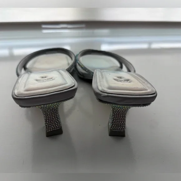ZARA Iridescent Kitten Heel Sandals - Picture 6 of 8